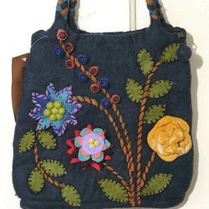 RISING SUN FELTED SHOPPER TOTE HANDBAG